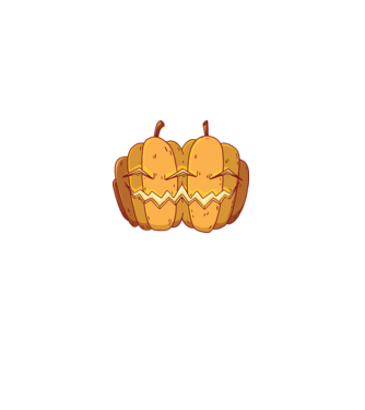 Dovleci siamezi de Halloween model negru pe tricou