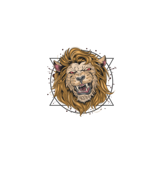 angry lion model negru pe tricou