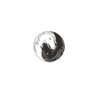 Călăreț Yin Yang model alb pe tricou