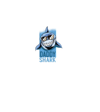 Daddy Shark tricou pentru tata model negru pe tricou