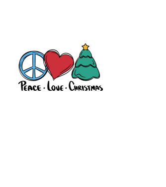 Peace Love Crăciun model albastru deschis pe tricou