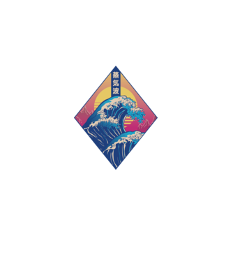 Vaporwave Val model alb pe tricou