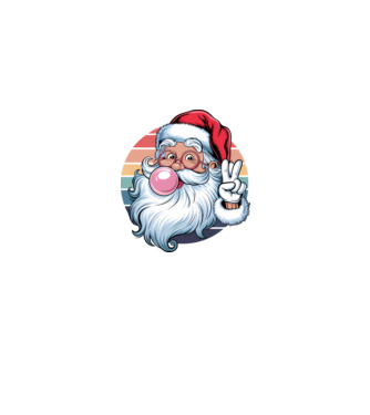 Bubble gum santa model negru pe tricou