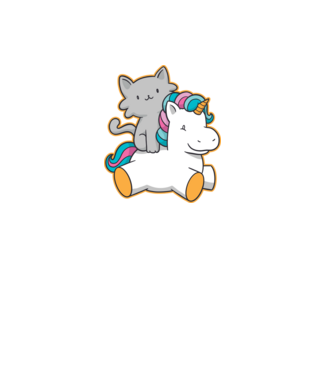 Unicorn Cu pisică model mov pe tricou