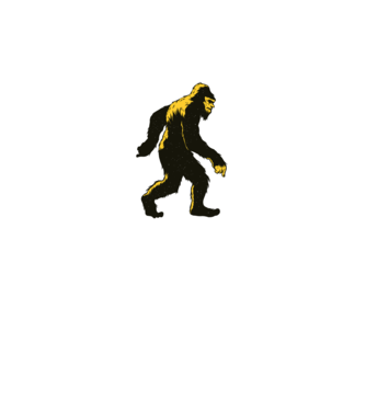 Yeti în pădure model negru pe tricou