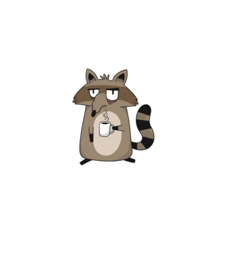 Raton cu cafea model gri pe tricou
