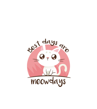 Best days are Meowdays model alb pe tricou