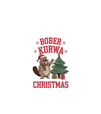 Bober Kurwa Christmas 3 model alb pe tricou