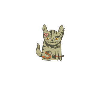 Pisoi tatuat model alb pe tricou