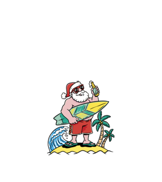 Santa Claus Summer model alb pe tricou
