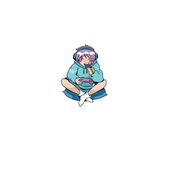 Anime Gamer Fată cu ciocolată model negru pe tricou
