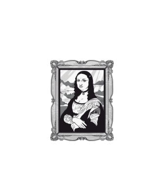 Mona Lisa gotică model negru pe tricou