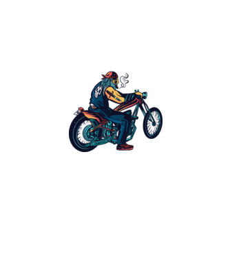 Motociclist Chopper model gri pe tricou