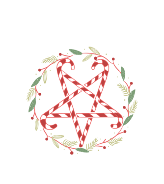 Pentagrama de Crăciun model alb pe tricou