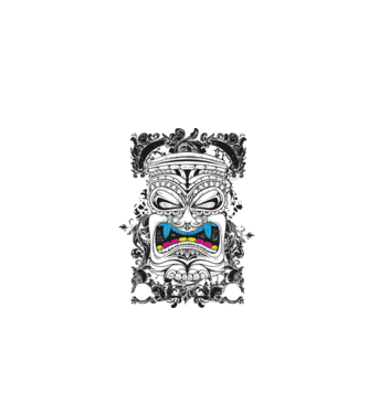 Stâlp totem antic model gri pe tricou