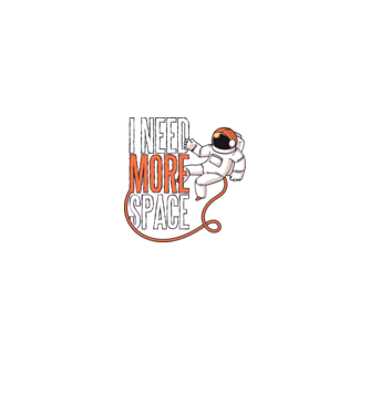 I need more space tricou astronaut model negru pe tricou