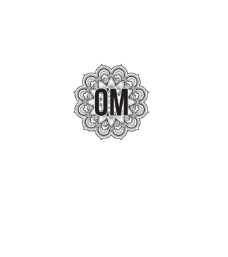 OM Mandala model alb pe tricou