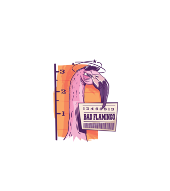 Flamingo arestat amuzant model alb pe tricou