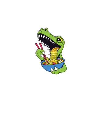 T-rex Ramen model bordo pe tricou