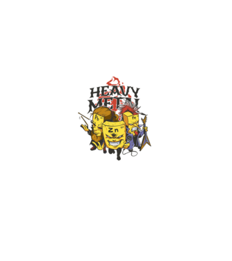 Elemente Heavy Metal model negru pe tricou