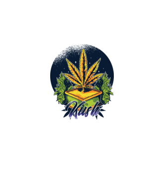 Marijuana Kush model albastru închis pe tricou