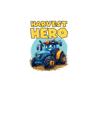 Harvest Hero Tractor model negru pe tricou