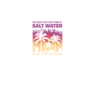 Retro Sunset - Apa sărată este leac pentru orice model turcoaz pe tricou