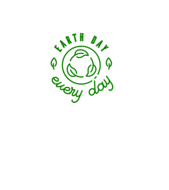 Earth Day Every Day - Ziua Pământului model alb pe tricou
