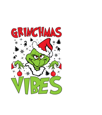 Grinchmas Vibes - Grinch model alb pe tricou