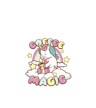 Cafea Magică Unicorn model negru pe tricou