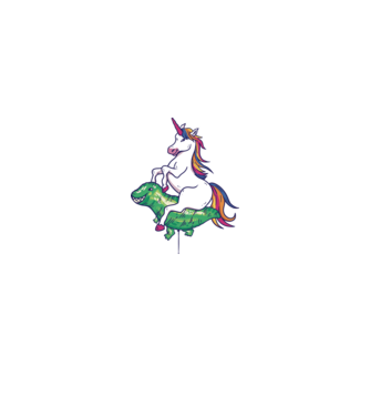 Balon cu Unicorn model albastru regal pe tricou