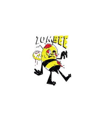 Zombee Albină Zombie model albastru închis pe tricou