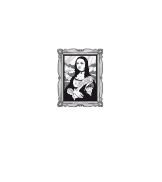 Mona Lisa gotică model negru pe tricou