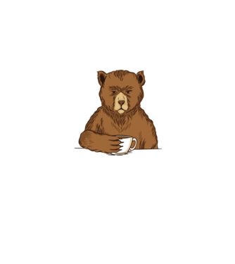 Urs cu cafea model gri pe tricou