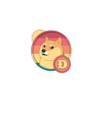 Doge Coin model albastru închis pe tricou
