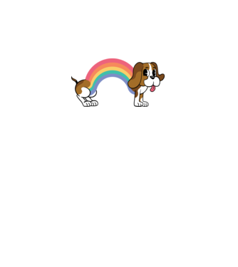 Beagle curcubeu model roz neon pe tricou