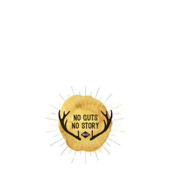 No guts no stories model alb pe tricou