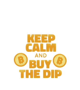 Keep calm and buy the dip Bitcoin model negru pe tricou
