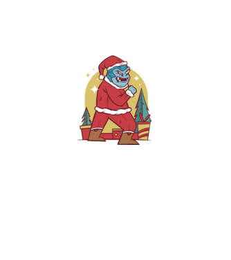 Gorila Santa model alb pe tricou
