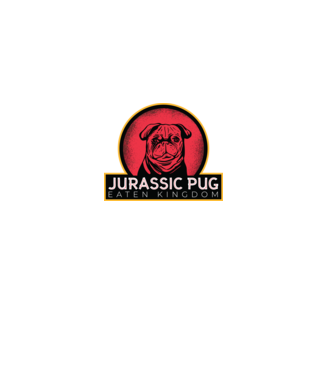 Jurassic Pug Tricou cu mops model negru pe tricou