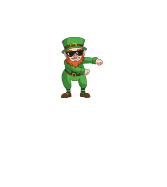 Leprechaun Floss DAB model alb pe tricou