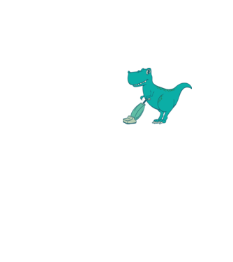 T-rex făcând curățenie model galben neon pe tricou