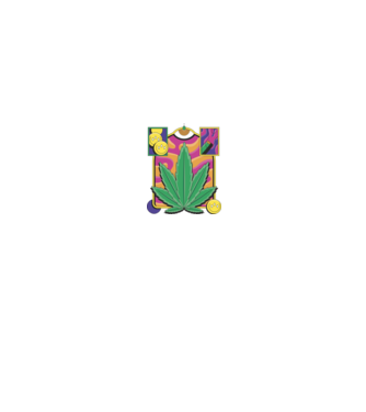 Hippy Cannabis model negru pe tricou