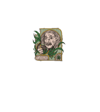 Einstein Marijuana THC model negru pe tricou