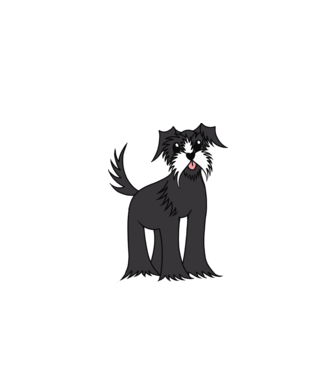 Desen Schnauzer model verde de măr pe tricou