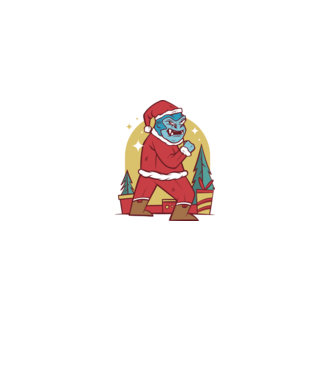 Gorila Santa model alb pe tricou