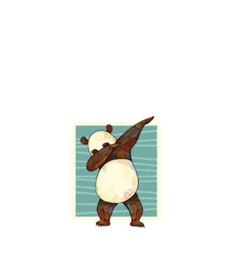 Panda DAB dans model albastru închis pe tricou