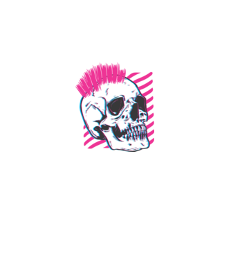 Craniu Punk model negru pe tricou
