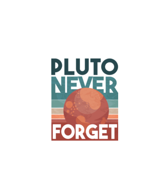 Pluto never forget model negru pe tricou