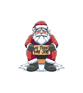 AI took my job Santa model nisipiu pe tricou